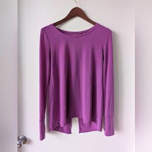 Gap Fit Purple Long Sleeve Tie Back Top XS